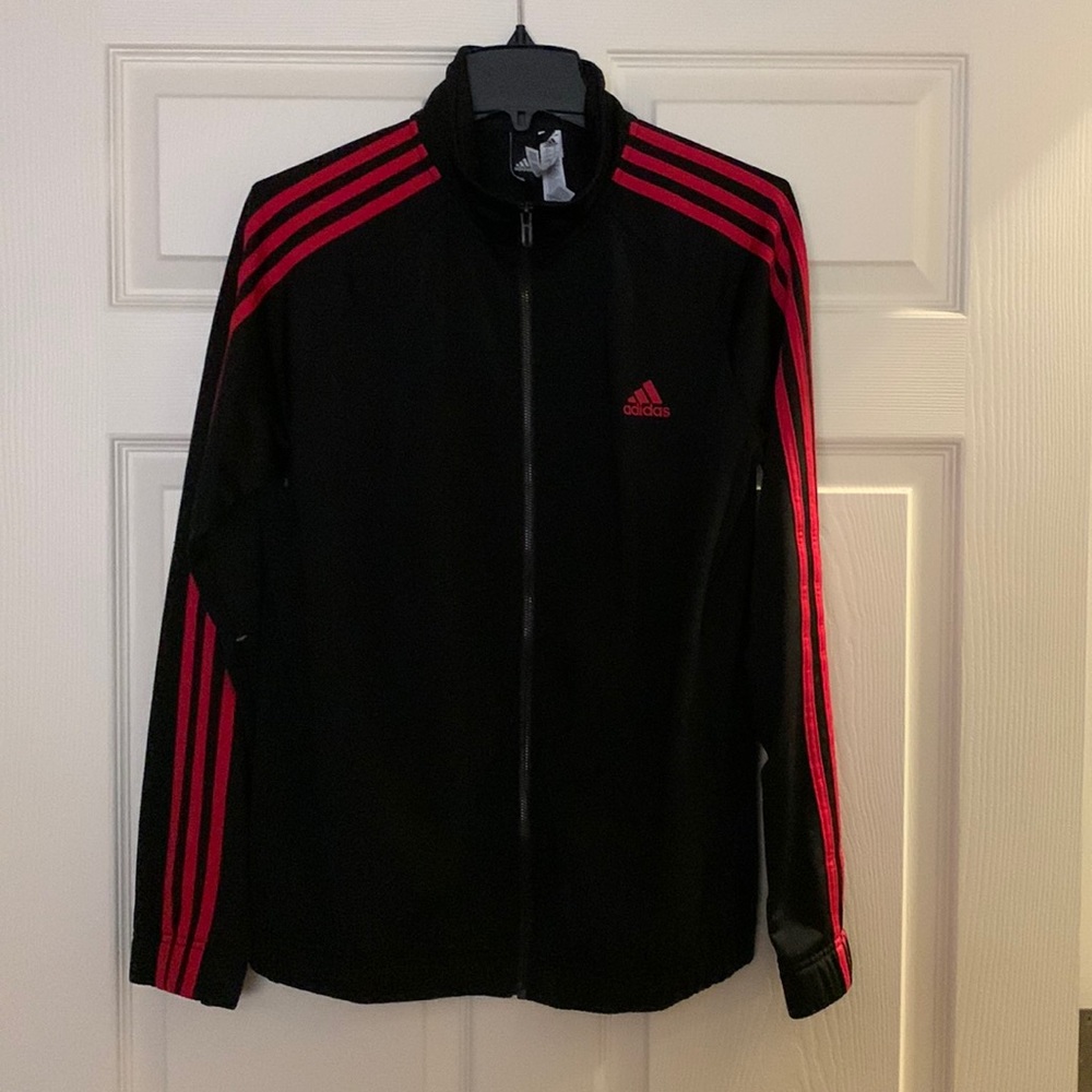Never worn black and red Adidas zip up.